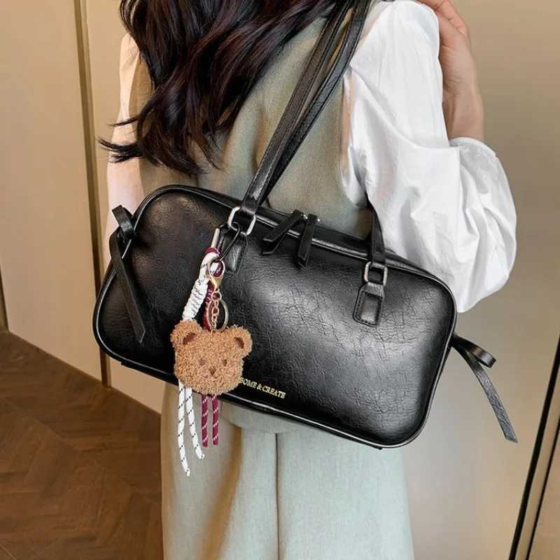 Womens large handbag high-quality new retro womens Pu leather Korean luxury designer womens handbag Y250319
