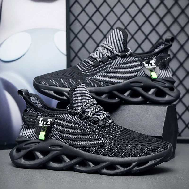 Mens running shoes large mesh lace up Cfortb sport plain weave sneakers mens soft soled lace up gym running shoes Y250320