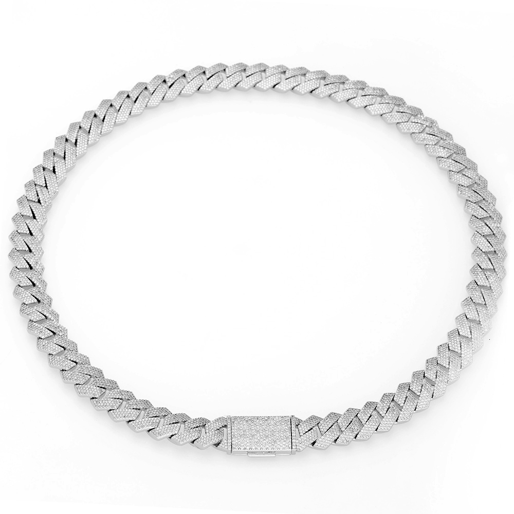 Hip Hop Fine Jewelry Moissanite Cuban Link Chain With VVS GRA Certificate S925 Sterling Silver D Color 15mm Ice Diamond Necklace