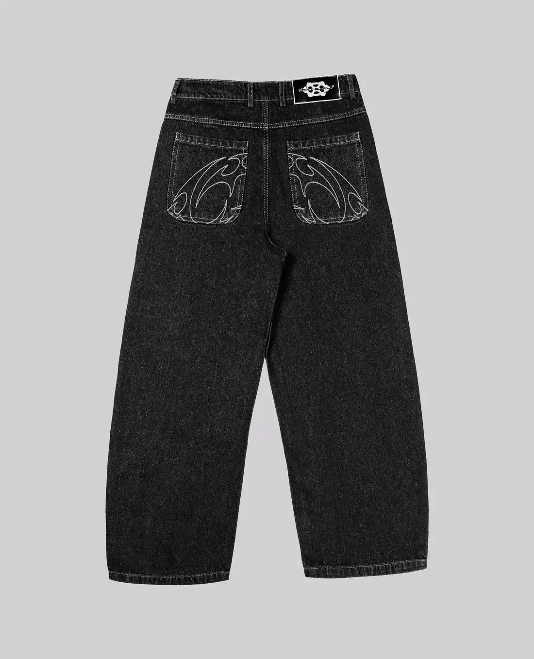 Street 90s Retro Embroidery Jeans Male R B Solid Color Loose Straight Pants Female Y2K Harajuku Hip Hop Punk Style Men Jeans 250320