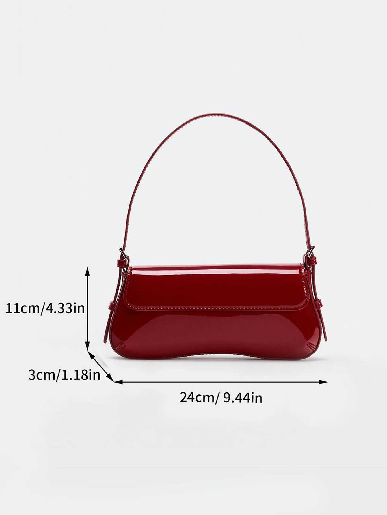 Red Stick Underwear Bag 2024 Autumn New Product Fashionable Simple Commuter Flip Back Retro Shoulder Bag Y250319