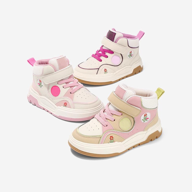 Ariaca Children's Sneakers Little Girls New Velcro Lightweight Shoes Boys Soft Bottom Board Shoes