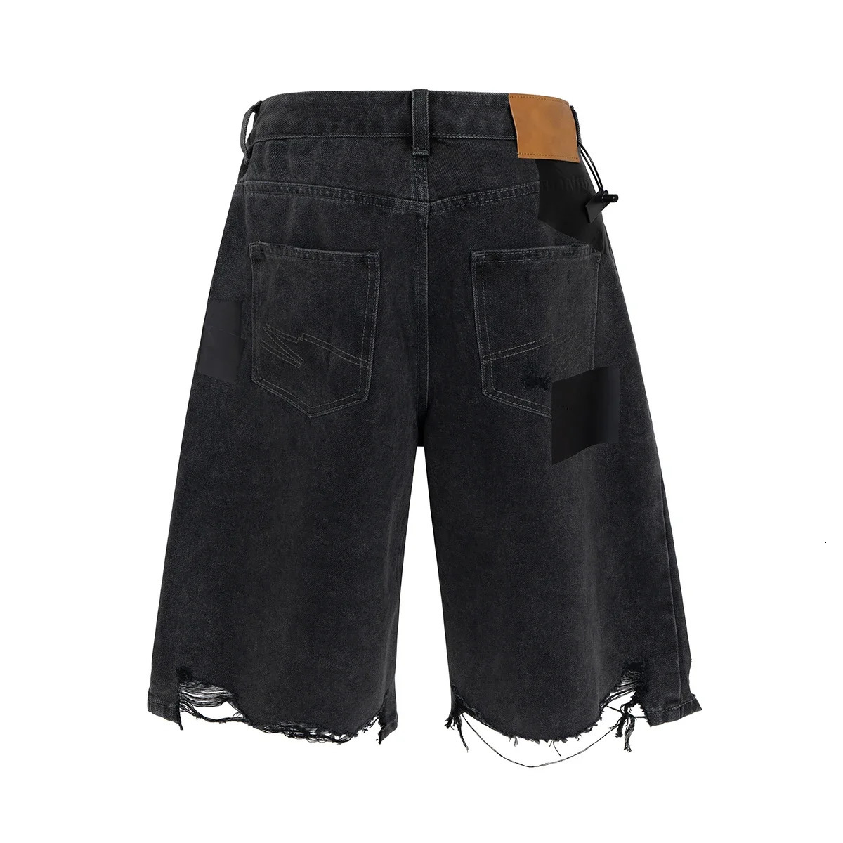 Mens straight retro hole knee length denim mens tight jeans 250312