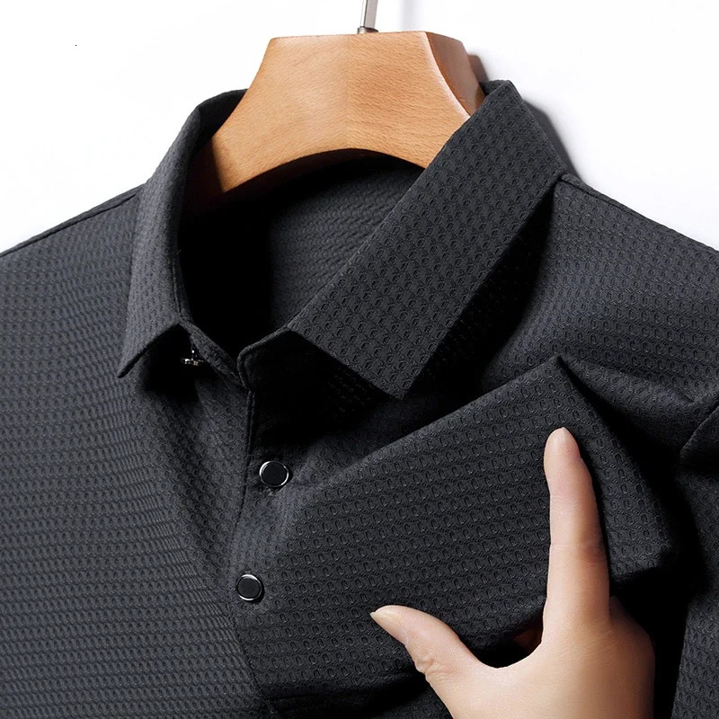 2024 Pineapple Grid Business Casual Polo Shirt Summer Fashion Short Sleeve Comfortable Breathable Top 250320