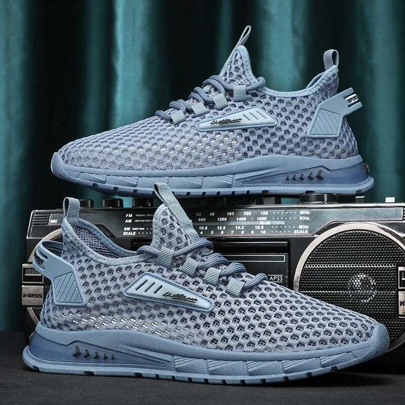 Men's Summer Breathable Mesh Lightweight Running Soft Bottom Sports Casual Shoes Trendy Hollow Out Comfortable Slip-Ons
