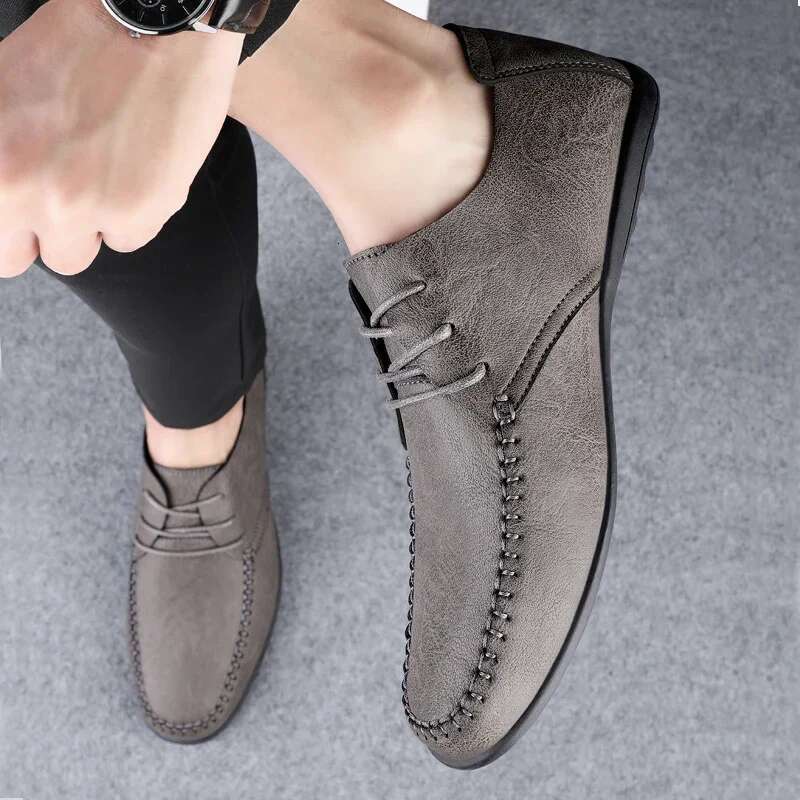 Leather Men Fashion Formal Mens Moccasins Italian Breathable Male Driving Shoes Black Plus Size Atos Para Hombres