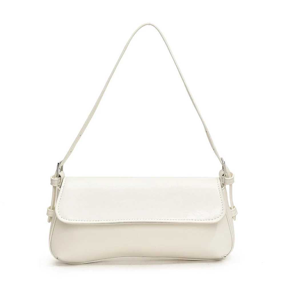Womens Fashion Underwear Bag Solid Color Retro Shoulder Bag Wax Leather Versatile Armpit Bag Shopping Commuter Date Party Bag Y250320