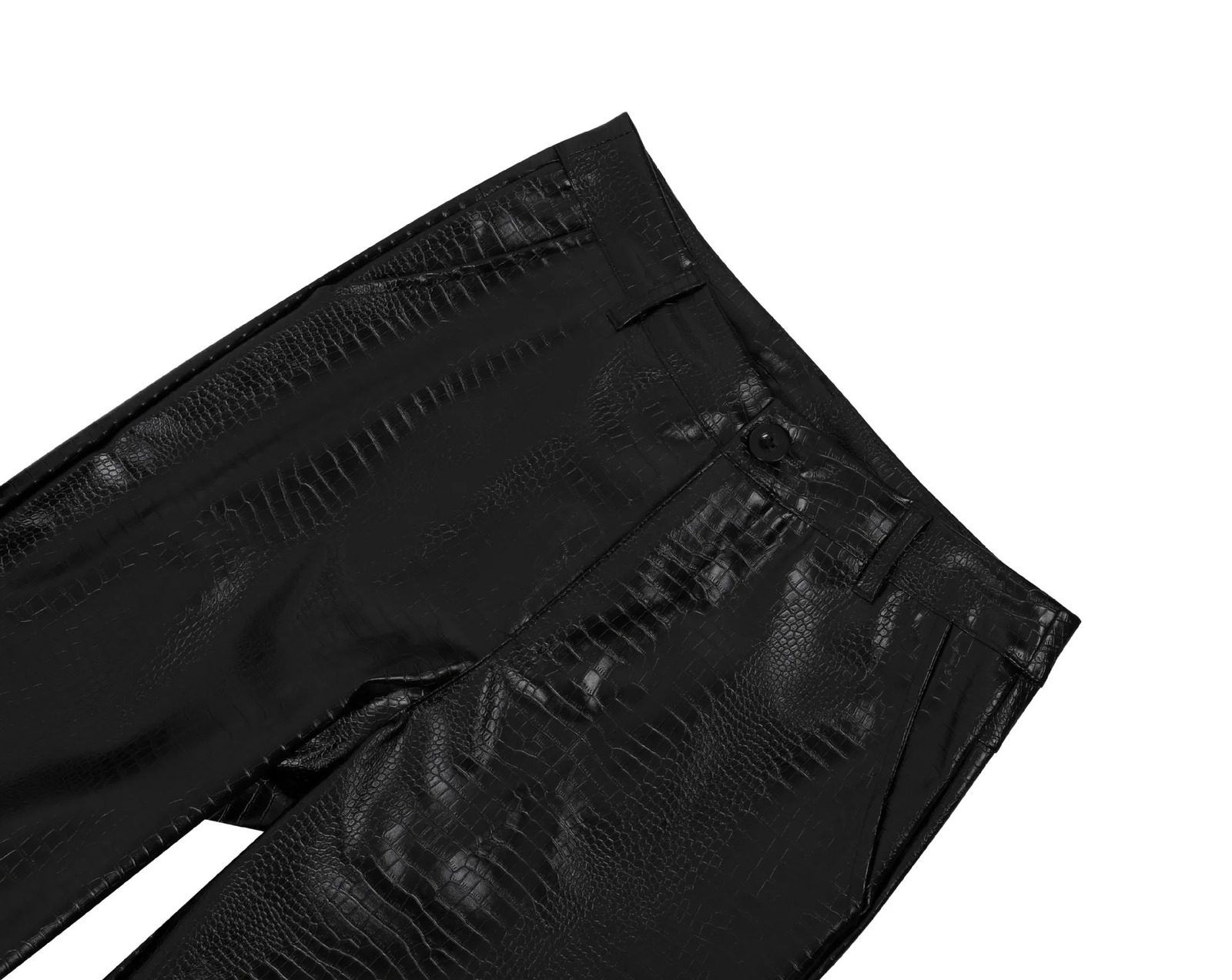 PU synthetic leather 2piece set for womens club wear Y2K clothing strapless top and pocket wide leg pants matching 250321