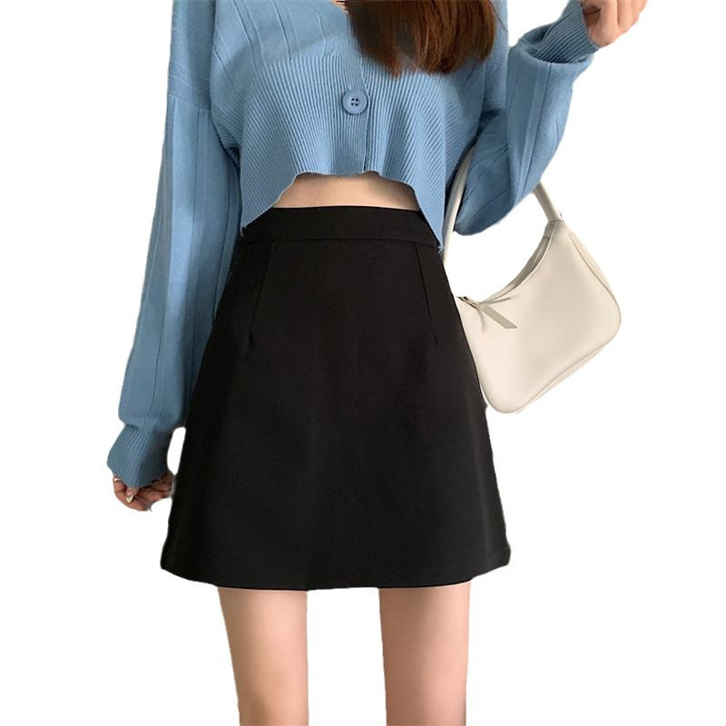 CL495 A4 top quality Hong Kong style long skirt slit skirt women's high waist short skirt