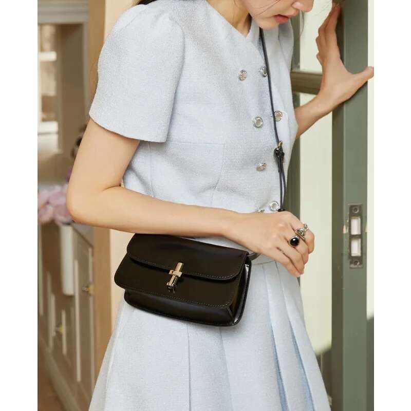 2024 Spring Genuine Leather Women's Small Square Bags Casual Versatile Handbags High Quality Female Shoulder Crossbody Bag Pink