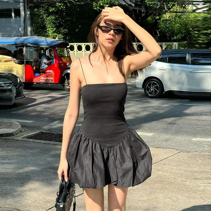 Sexy Women Vintage Solid Mini Dress Cami Ball Gown Dresses Slash Neck Sleeveless Summer Female Fashion Casual Dress Vestidos 250320