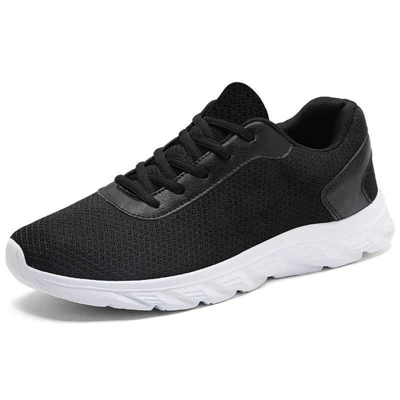 Black sneakers for mens running breathable sports lightweight mens tennis shoes Y250320