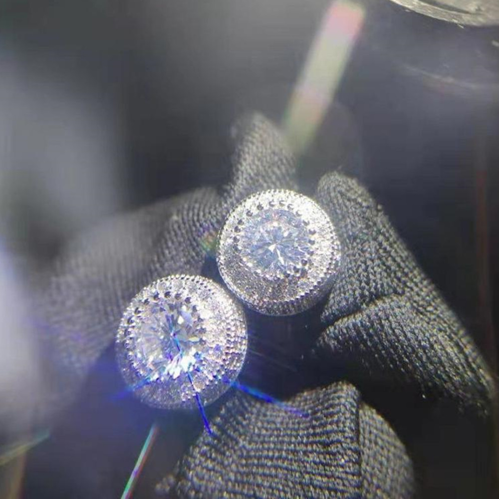 Men's Chilled Moissanite Earrings - Pure Silver Hip Hop Jewelry