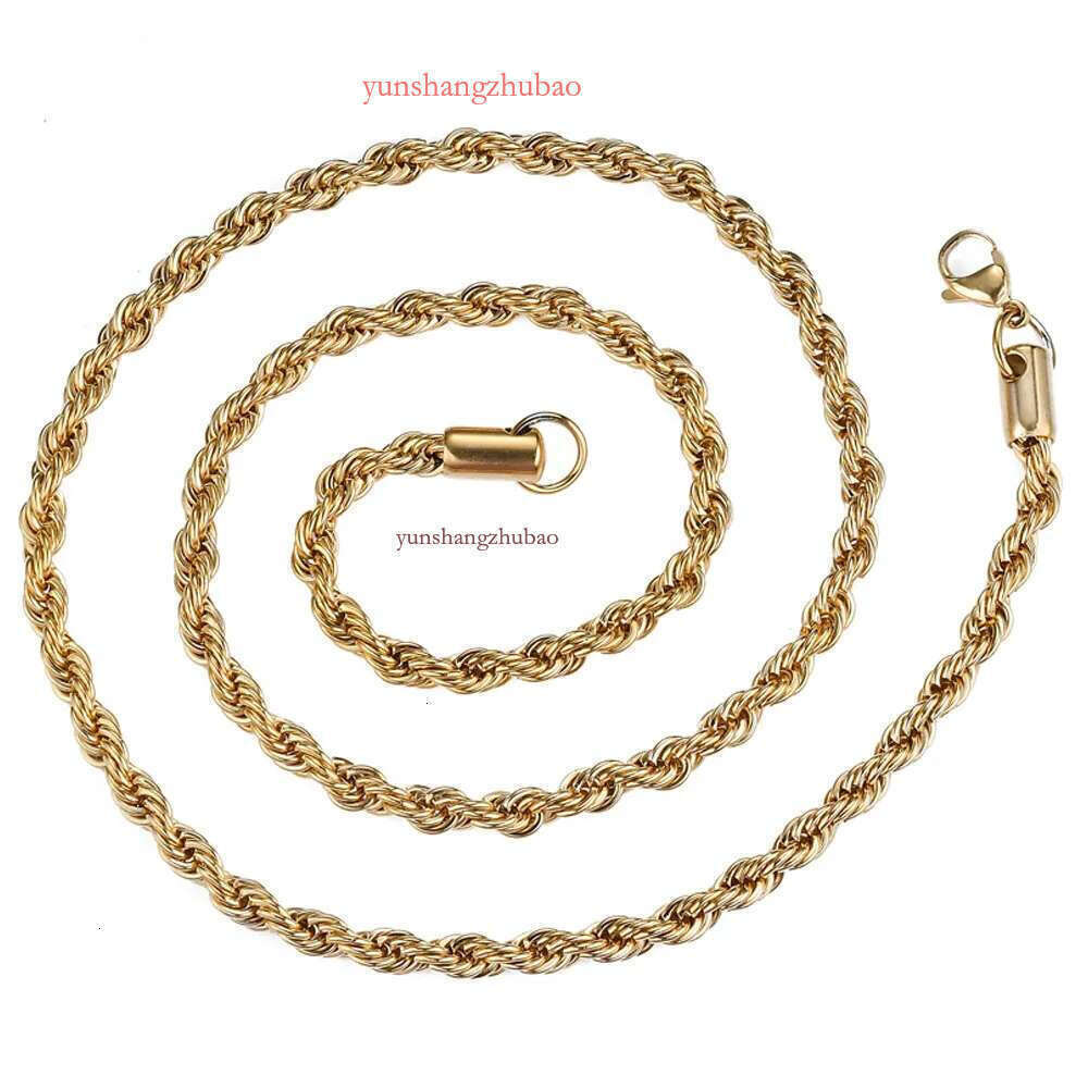 designer jewelry women gold necklace High Quality Gold Plated chain Stainless Steel Necklace For Women Men Golden rope chains gift 2-5mm