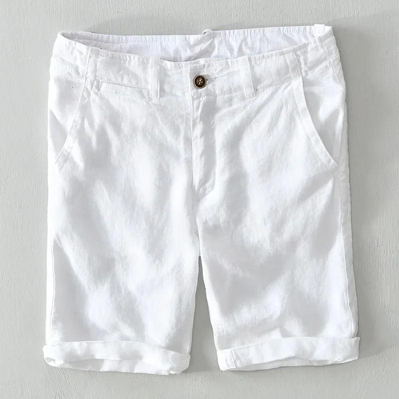 100% Pure Linen Shorts Fpr Men Summer Fashion Loose Beach Holiday Shorts Man Casual Shorts Plus Size Y2894 250320