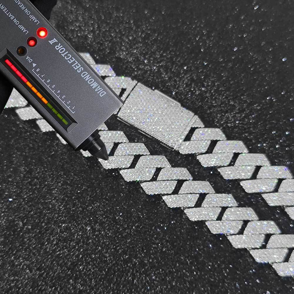 Hip Hop Fine Jewelry Moissanite Cuban Link Chain With VVS GRA Certificate S925 Sterling Silver D Color 15mm Ice Diamond Necklace