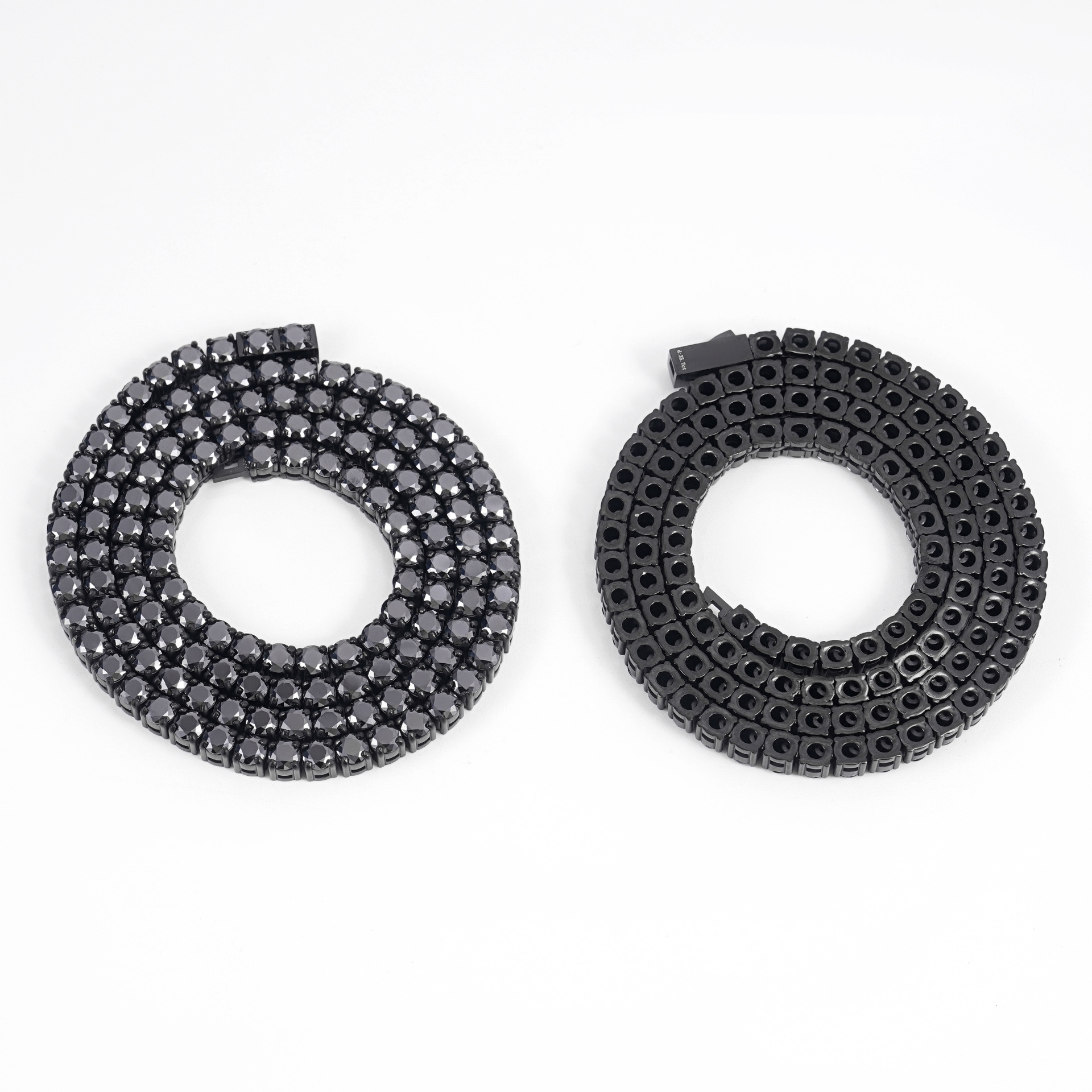 New 4-5mm 316L stainless steel set black moissanite tennis chain hip-hop mens and womens bracelet