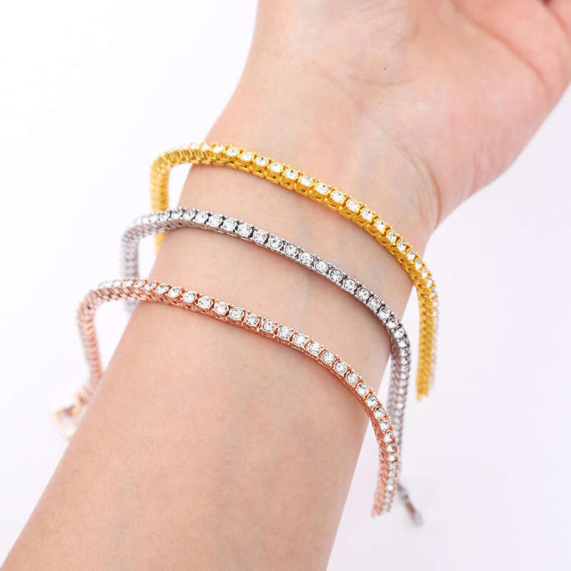 Men's hip-hop 3mm alloy tennis necklace with minimalist punk es and high-end accessories