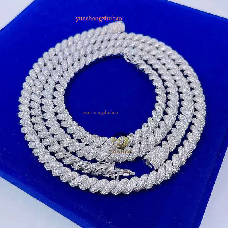 Stock Ready to Ship Gra Certificated Vvs Moissanite Dia 8mm 18inch Hip Hop Iced Out Rope Chain