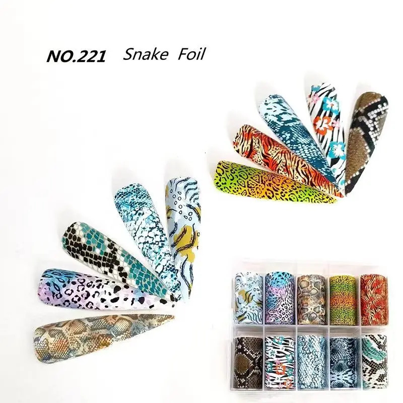 10 Roll Nail Art Transfer Foil Set and Butterfly Nail Art Foil Transfer Stickers 4*100cm 250314