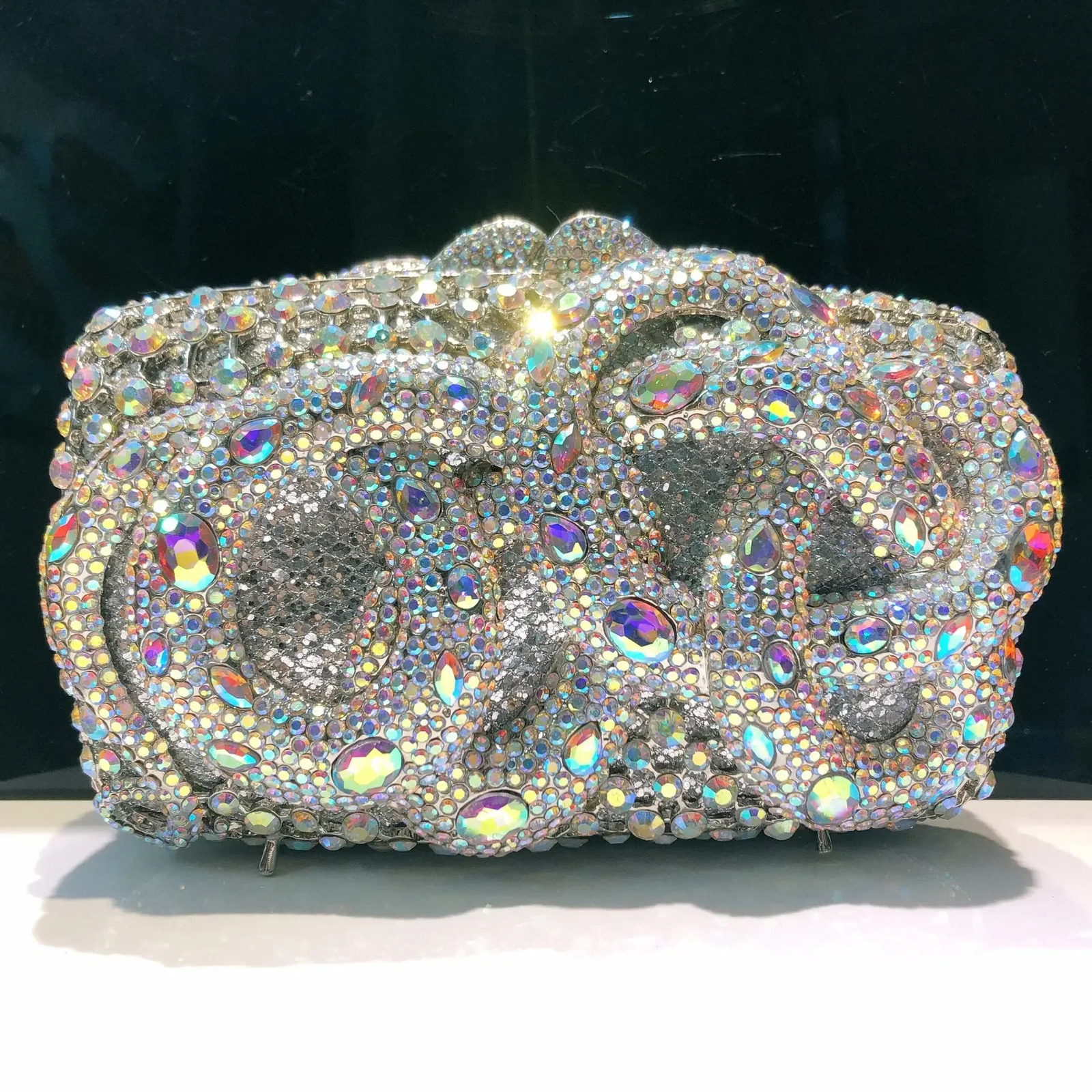 Womens Crystal GreenGoldSilver Evening Bag Party Cocktail Formal Dinner Diamond Clutch Wallet Wedding Handbag 250320