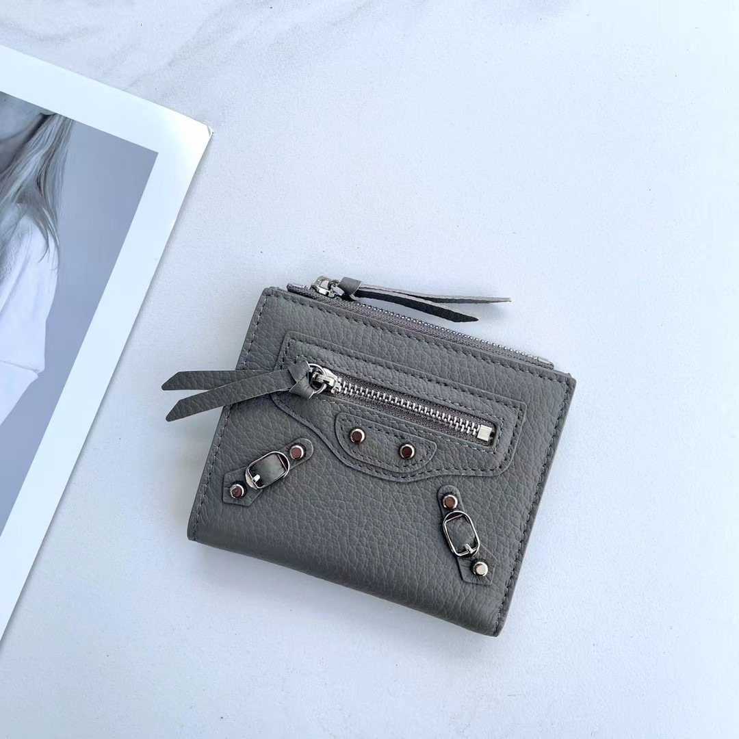 2025S Trend Designer Pure Leather Ins Premium Top Layer Cowhide Coin Purse Exquisite Goat Pattern Short Clip Wallet