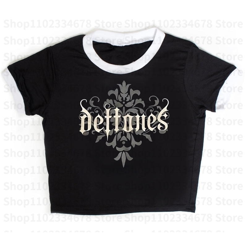 Vintage Aesthetic Streetwear Gothic Harajuku Graphic T-shirt Crop Tops Women 2000s Tops Y2k Style Clothes Emo Girls Baby Tees 250320