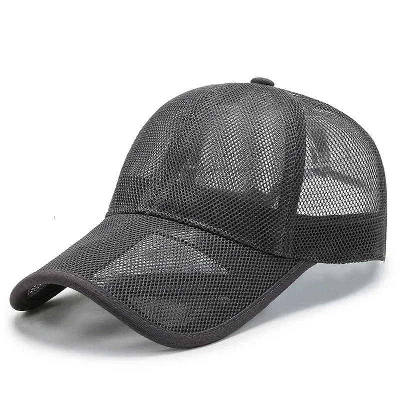 Summer Full Mesh Baseball Cap Quick Dry Cooling Sun Protection Hiking Golf Running Adjustable Hat gorras 250320