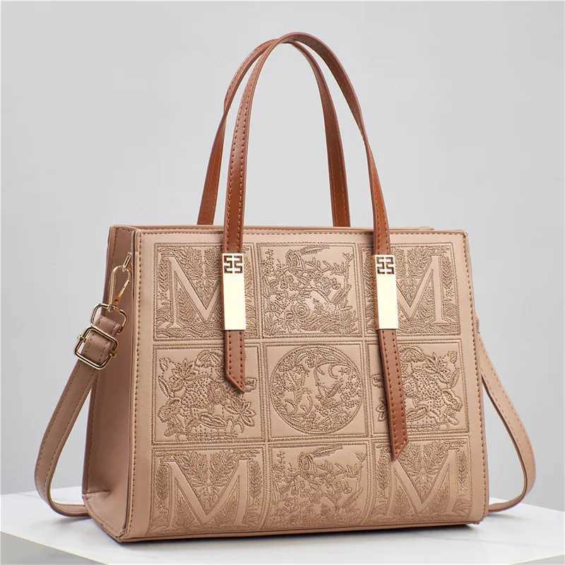 Bateli 2025 Spring Geometric Embroidery Handbag Cross body with Zipper Pocket (8 Colors) PU Leather Womens Wallet Y250319