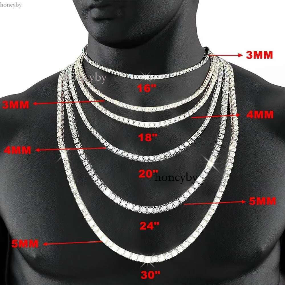 Jewelry designer hip hop necklace 2mm 3mm 4mm 5mm ice dia sterg sier Moissanite tennis bracelet