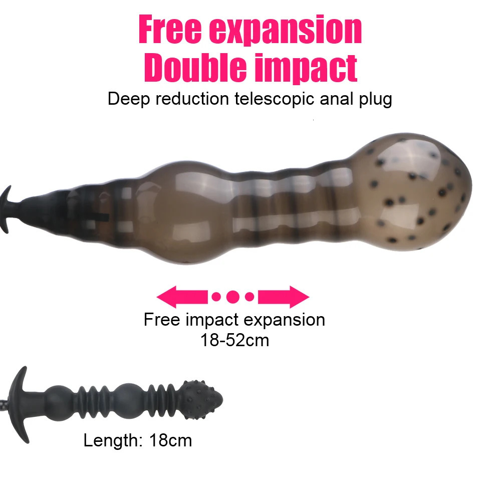 18-52cm Inflatable Anal Beads Anal Plug For Women Vaginal Dilator Men Butt Expander Big Dildos Female Masturbator Sex Toys Adult 250320