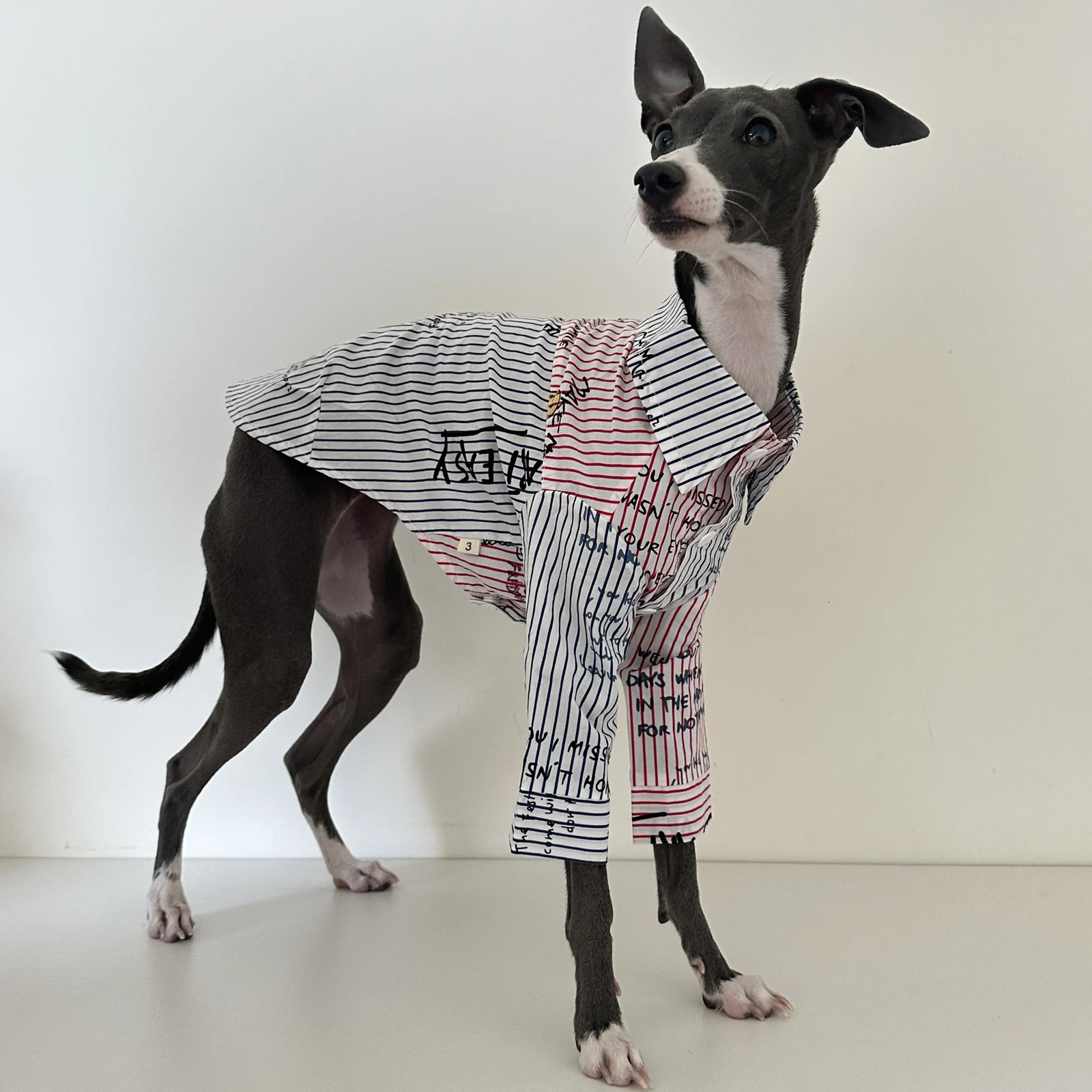 Greyhound clothing spring and summer breathable dog shirt pure cotton Whippets Italian greyhound shirt pet supplies 250318