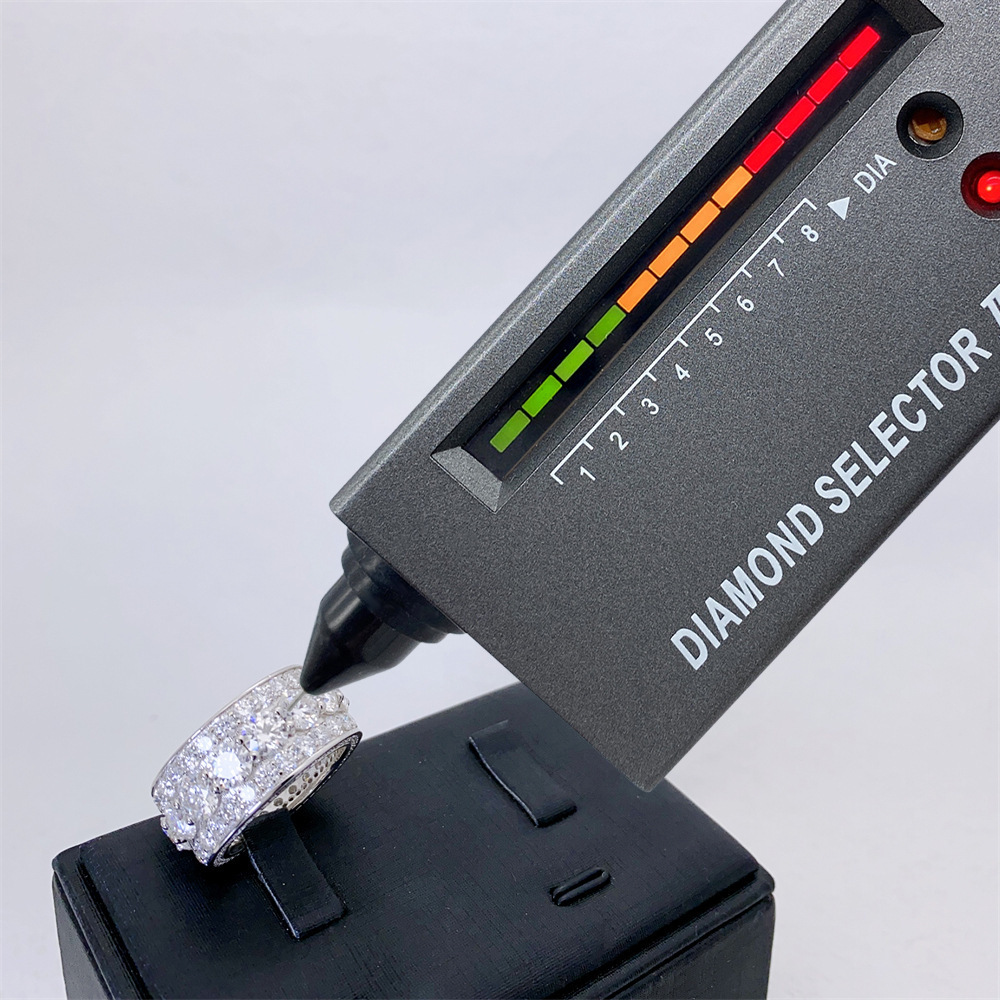 High quality 5.0mm moissanite 925 sterling silver diamond ring for men and women exquisite ring with eight hearts and eight arrows GRA