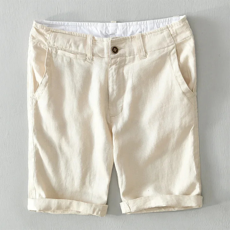 100% Pure Linen Shorts Fpr Men Summer Fashion Loose Beach Holiday Shorts Man Casual Shorts Plus Size Y2894 250320