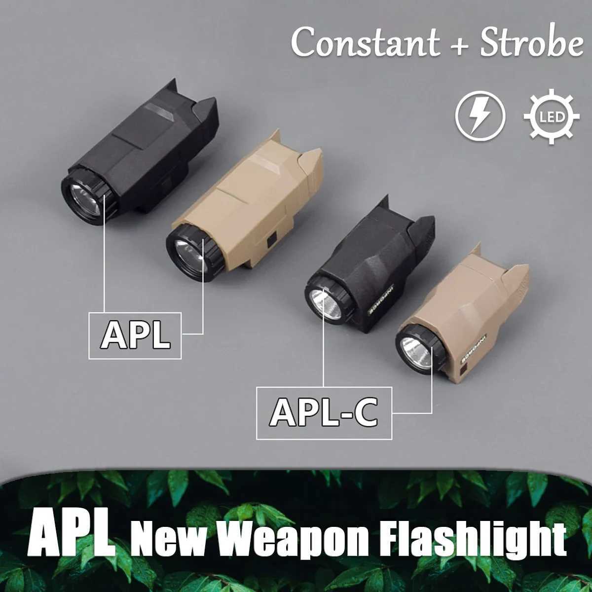 Tactical INFORCE APL APL-C Weapon Gun Light Airsoft Rifle Strobe LED Torch Fit 20mm Rail Pistol AR15 AK47 Hunting Flashlight X250321