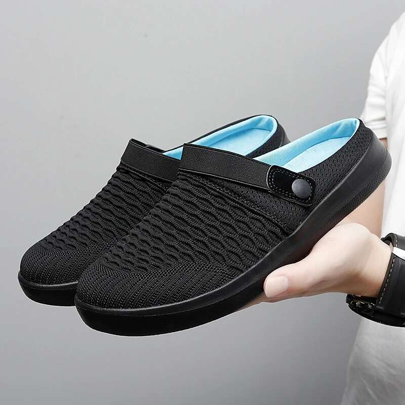 Slip On Men Women Flat Sandals Casual Indoor Home Slippers Summer Breathable Mesh Shoes Beach Plus Big Size 54 53 52 51 50