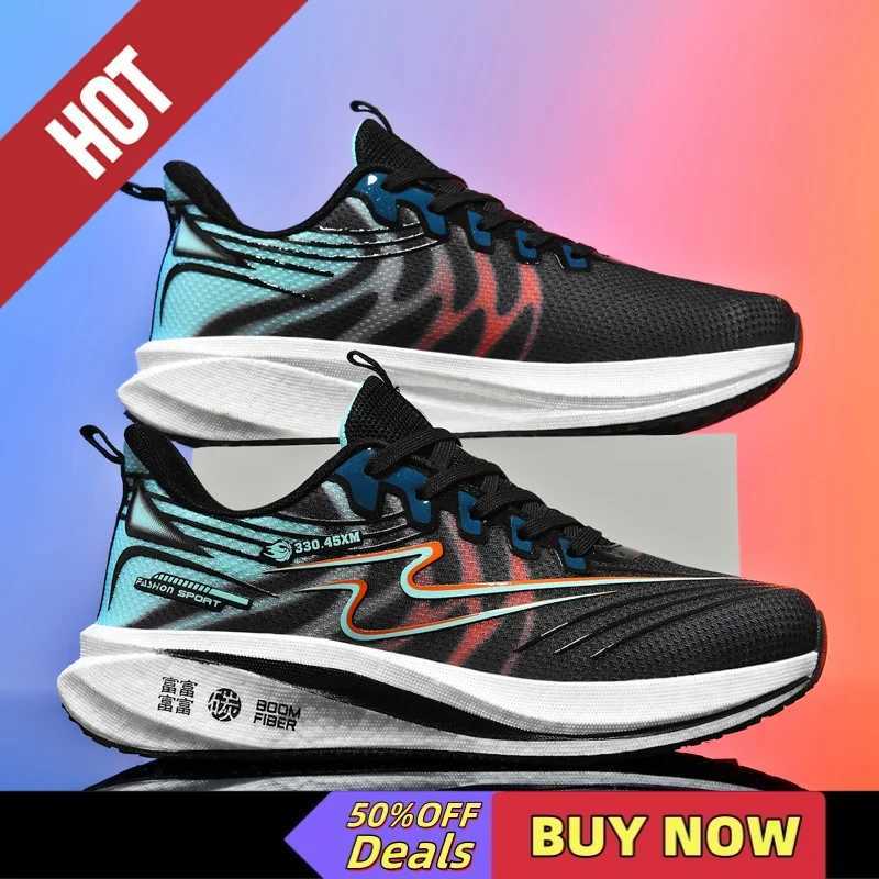 Sports running shoes mens BigSize 48 breathable lightweight sports shoes mens sports shoes marathon outdoor shoes carbon board Y250320