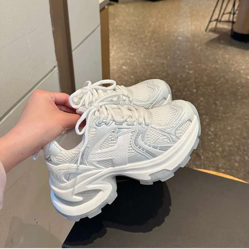 Casual Platform Round Toe Lace-Up Tennis Women Vulcanized Shoes Women's Sneakers
