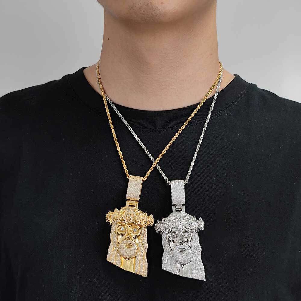 Personalized 3D Design Hip Hop Jewelry Mens Iced Out Custom Lab Diamond Jesus Pendant 925 Sterling Silver VVS Moissanite Pendant