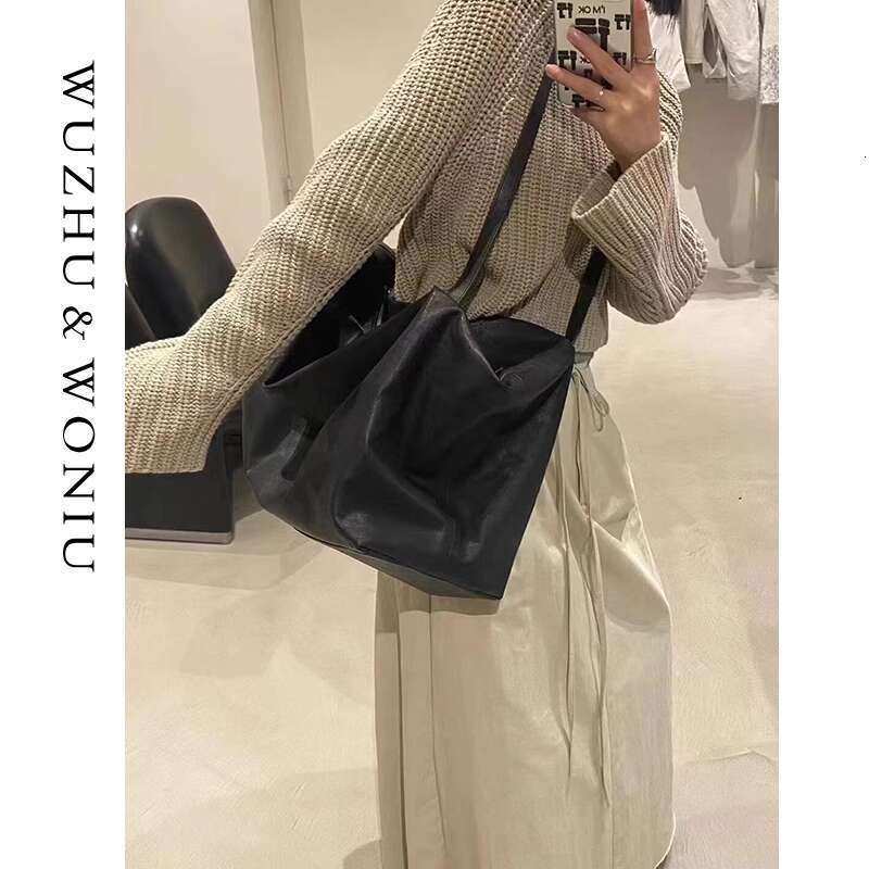 Women's Bags Women's Bags Small niche design cowhide oversized strap tote single shoulder wandering new unisex style practical large bag