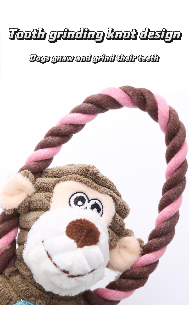 Pet toys with sound, plush toys, cute monkeys, elephants, bite resistant teeth, accompany pets to play, attract their attention, dog toys, pet supplie