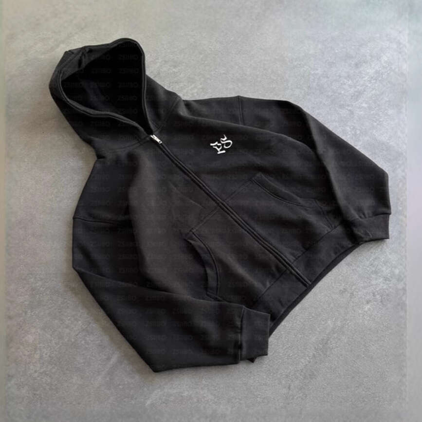 American casual sports suit, loose hooded cardigan, hoodie, ankle tied pants, two-piece set for men and women