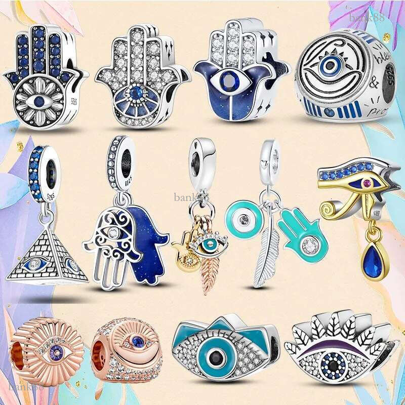 925 Silver bead fit Charms Charm Bracelet Devil Eyes Blue Charm Evil Eye Fatima Demon charmes ciondoli DIY Fine Beads Jewelry