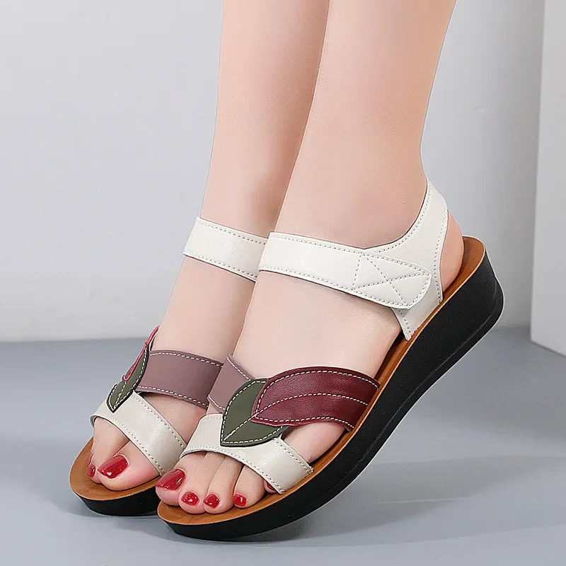 Large size casual soft breathable PU sandals suitable for womens wedge platform Chaussure female trainer Zapatos Mujer 250321BJ - view 3