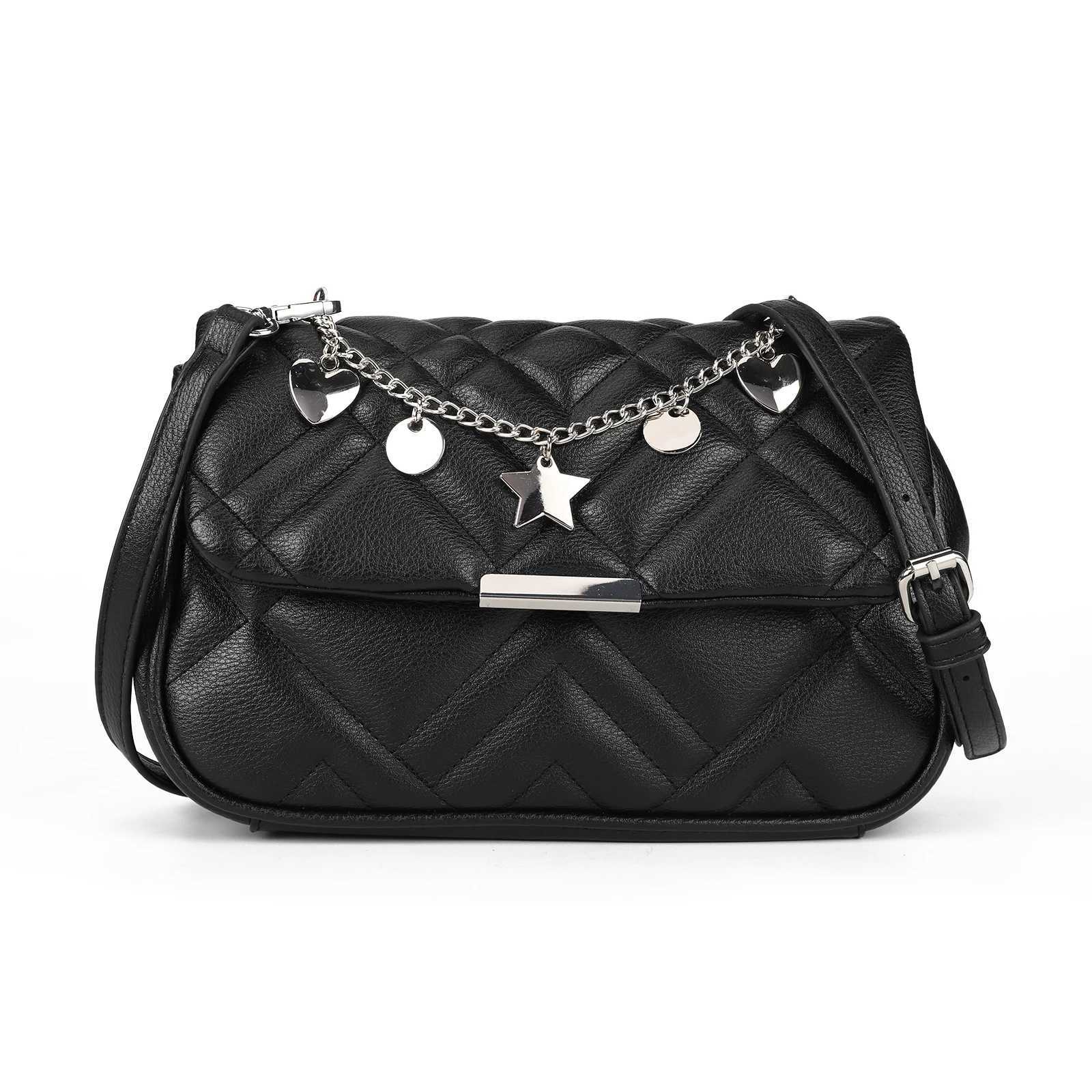 Fashionable womens shoulder bag luxurious star chain design cross shaped bag Y250320
