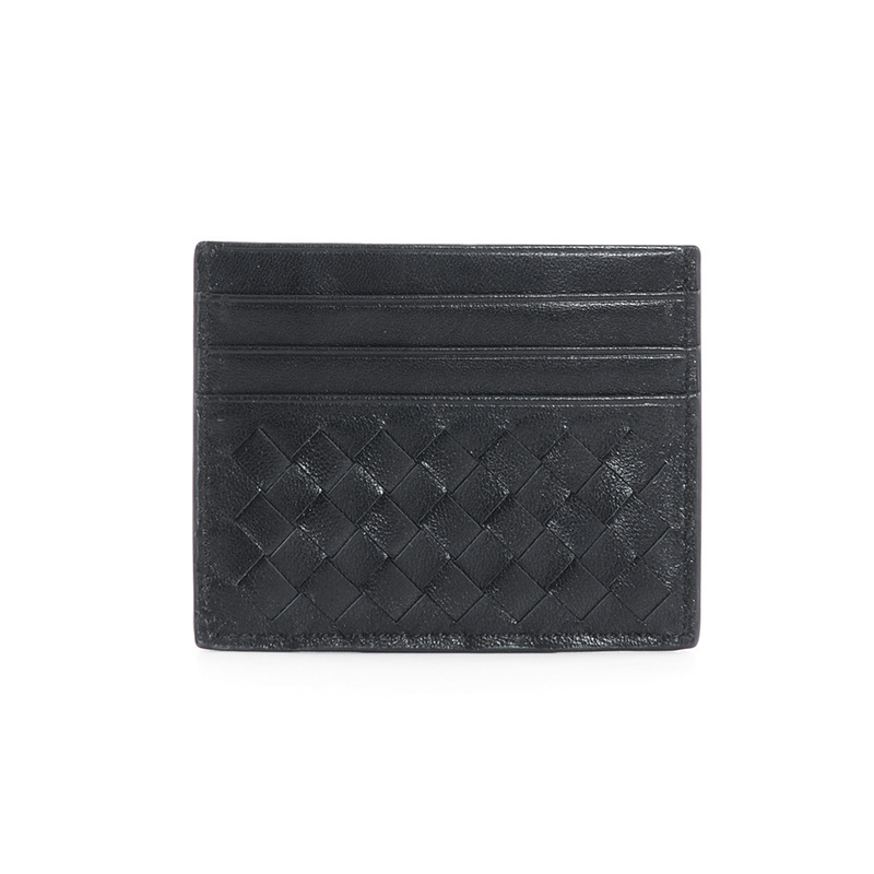 2025S Trend Designer Sheepskin Woven Ultra Thin Genuine Leather Multi Slot For Men S Business Portable ID Holder Mini Card Bag