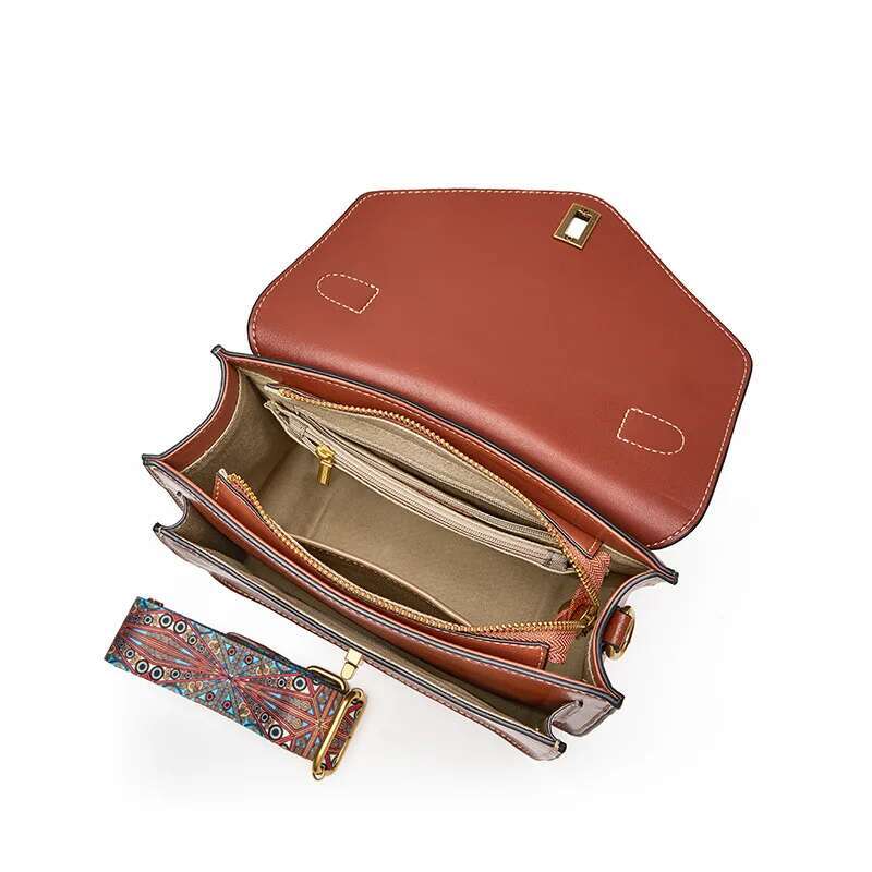 100% Genuine Women Shoulder Bags Retro Small Totes Soft Leather Ladies Messenger Bag Female Classic Satchels Brown 2023