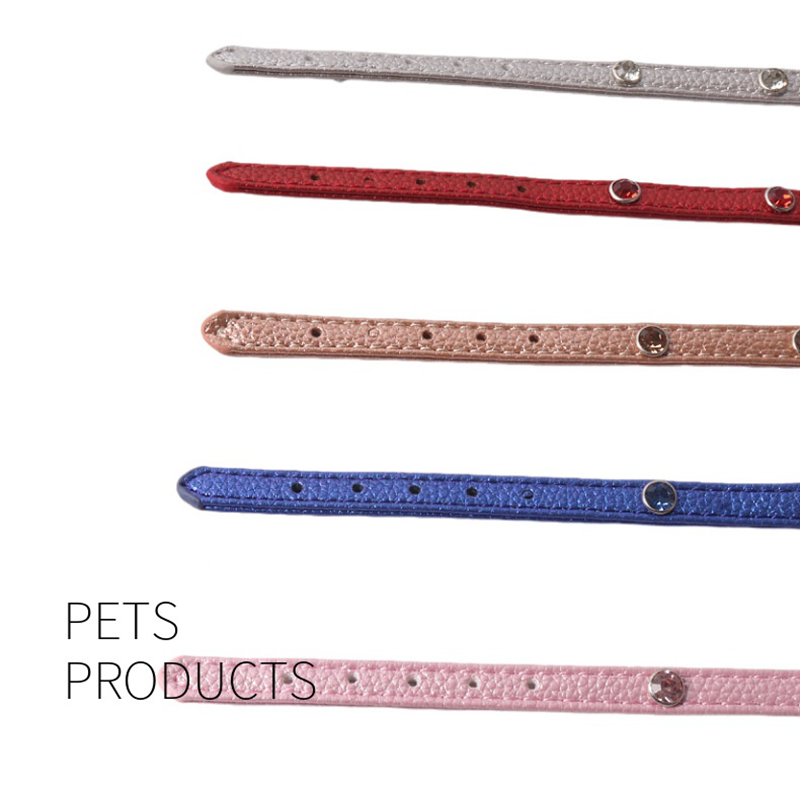 Fashion Cat Collar with Bell and Rhinestone, Pet PU Leather Collar Diamond Studded Necklace Small Big Cat Collar for Boy Cats, Girl Cats with Safety E