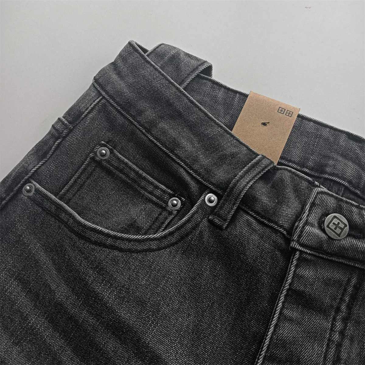 Cross Jeans Men fashion Retro Black Gray Paint Hole Trend Low Rise Stretch Skinny Pants Pleated Ripped Frayed Jeans 250320
