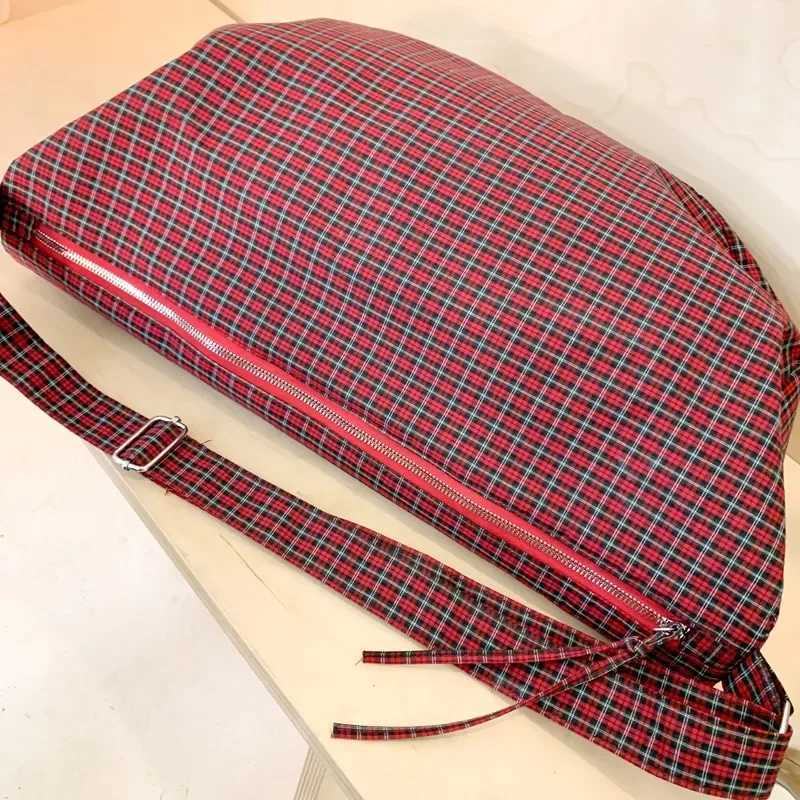 Fashion Nylon Plaid Womens Shoulder Bag 2025 New Casual Large Capacity Communicating Versatile Womens Bag Bolsas De Mujer Y250320
